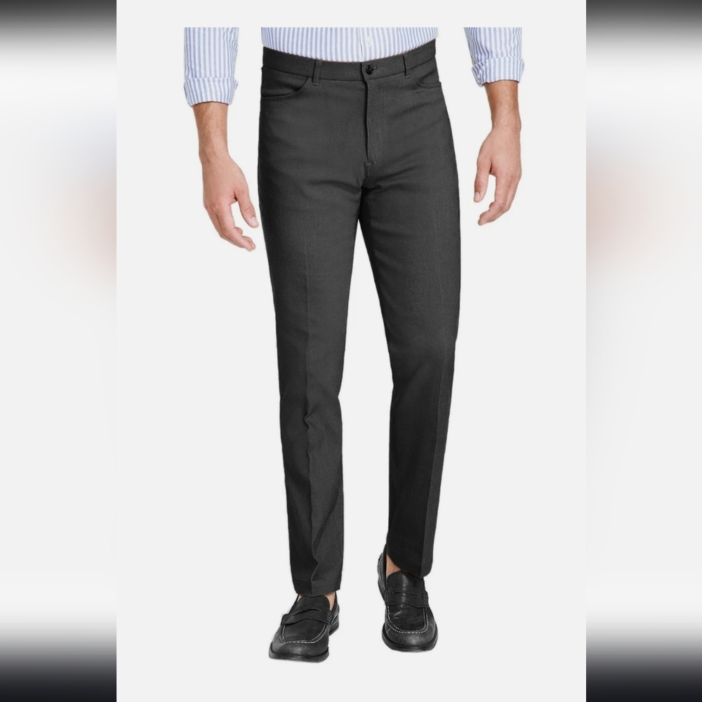 $95 Tommy Hilfiger Mens Pants 34Wx 34L Charcoal Modern Wrinkle Free NWT Career